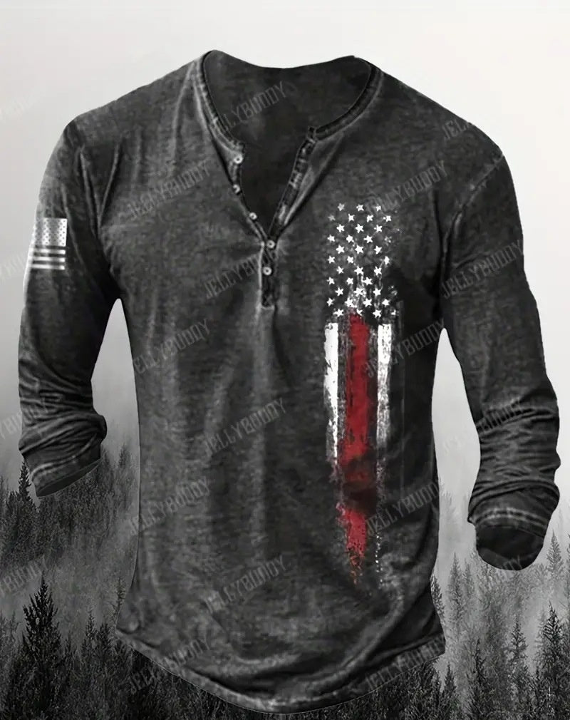 Men's Digital Printing Casual Long Sleeve